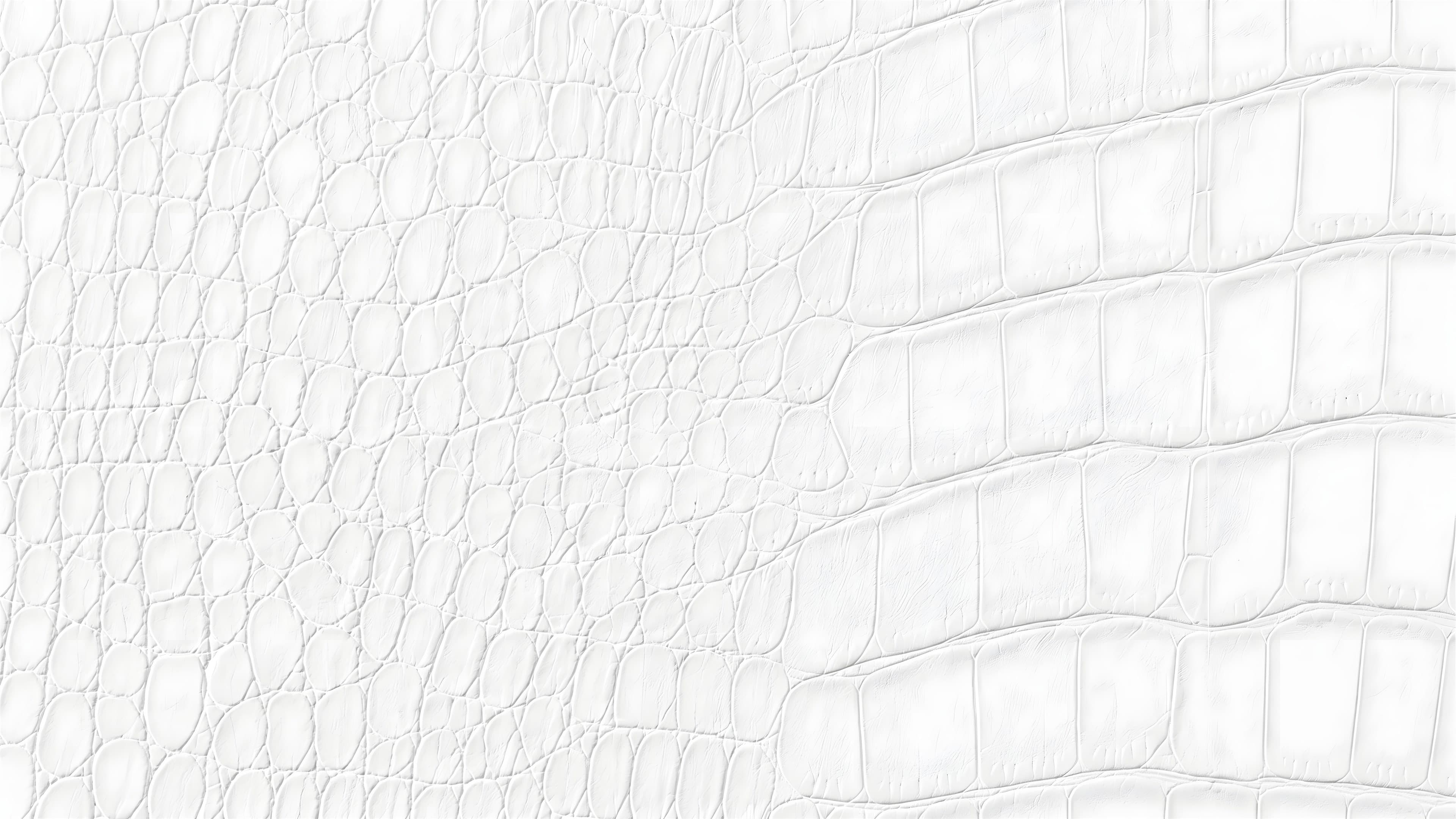 The BIANCO SUBLIME material — crocodile relief in raking light.